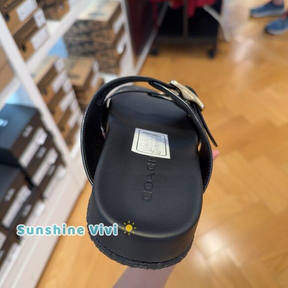 NEW COACH Allanah Slide Sandal In Signature Canvas Women's Black CK412 us 10 - Picture 5 of 10